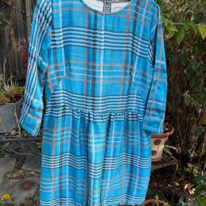 Ace & Jig Turquoise Plaid Midi Dress Medium